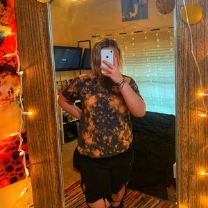 Eddie Bauer bleach dyed and cut tee